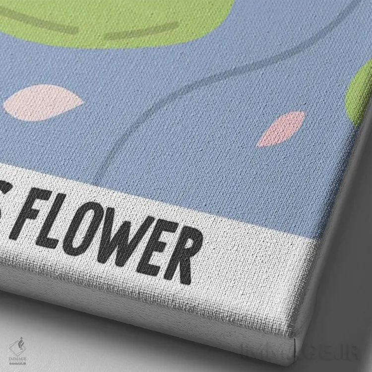 تابلو مینیمال پوستر بازار گل نیلوفر آبی اثر مامبو آرت استودیو - نمای نزدیک بافت بوم