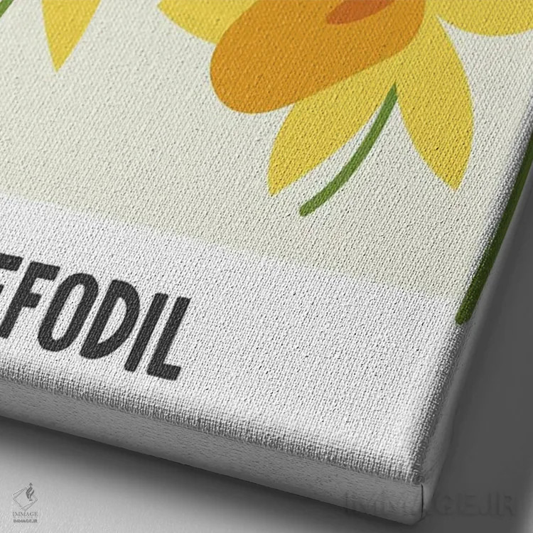 تابلو مینیمال پوستر بازار گل نرگس اثر مامبو آرت استودیو - نمای نزدیک بافت بوم