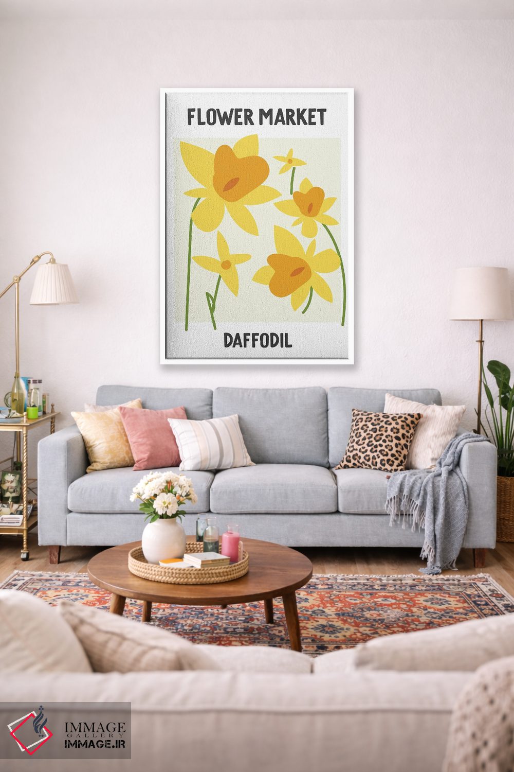 تابلو مینیمال پوستر بازار گل نرگس اثر مامبو آرت استودیو - D1W