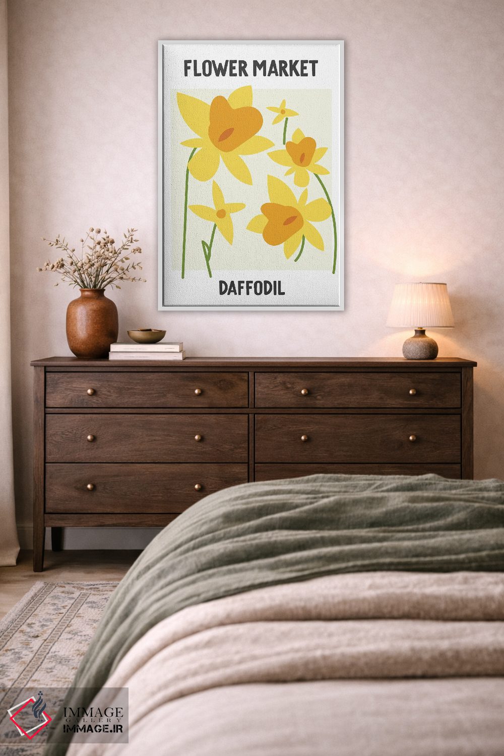 تابلو مینیمال پوستر بازار گل نرگس اثر مامبو آرت استودیو - D3W
