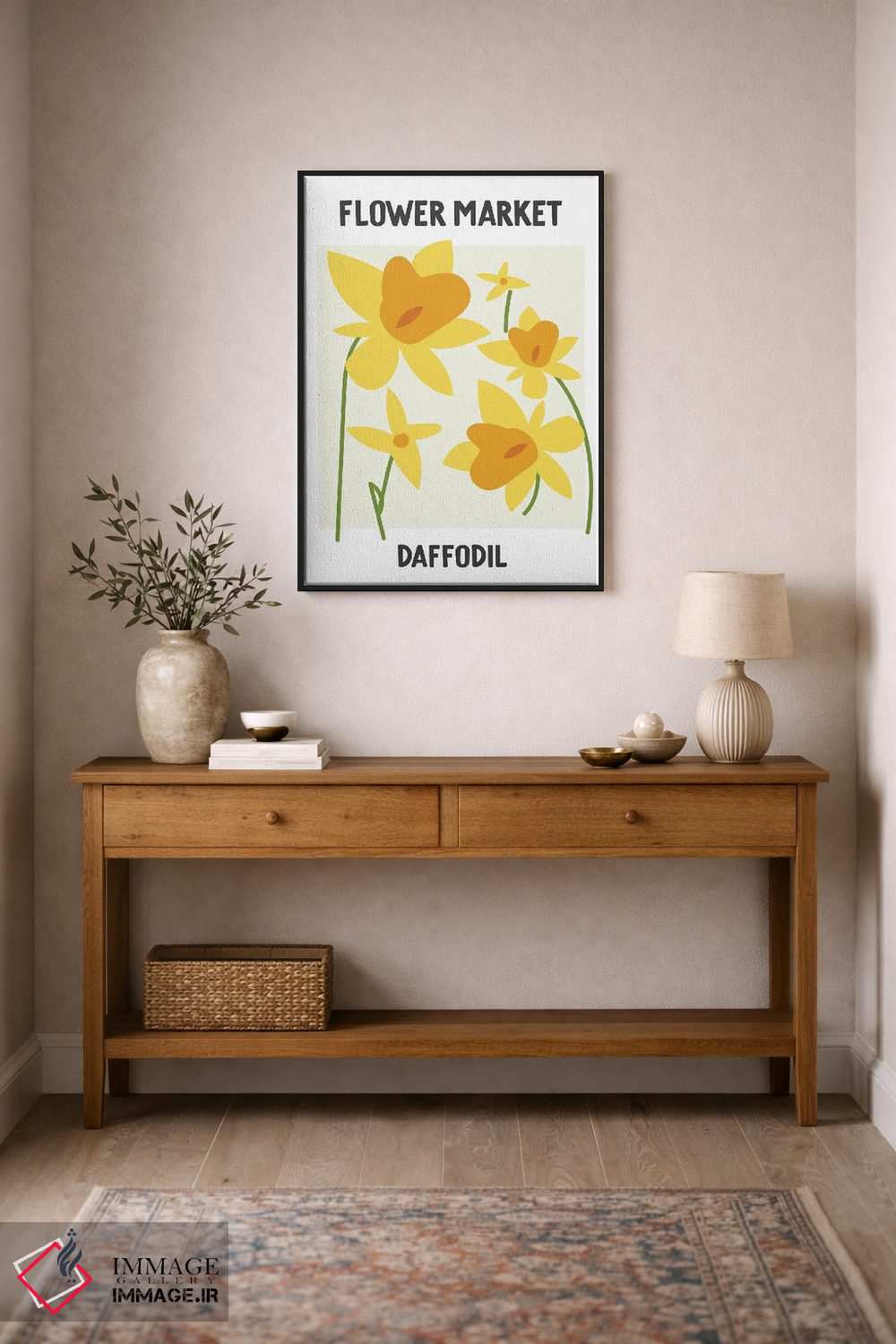 تابلو مینیمال پوستر بازار گل نرگس اثر مامبو آرت استودیو - D2B