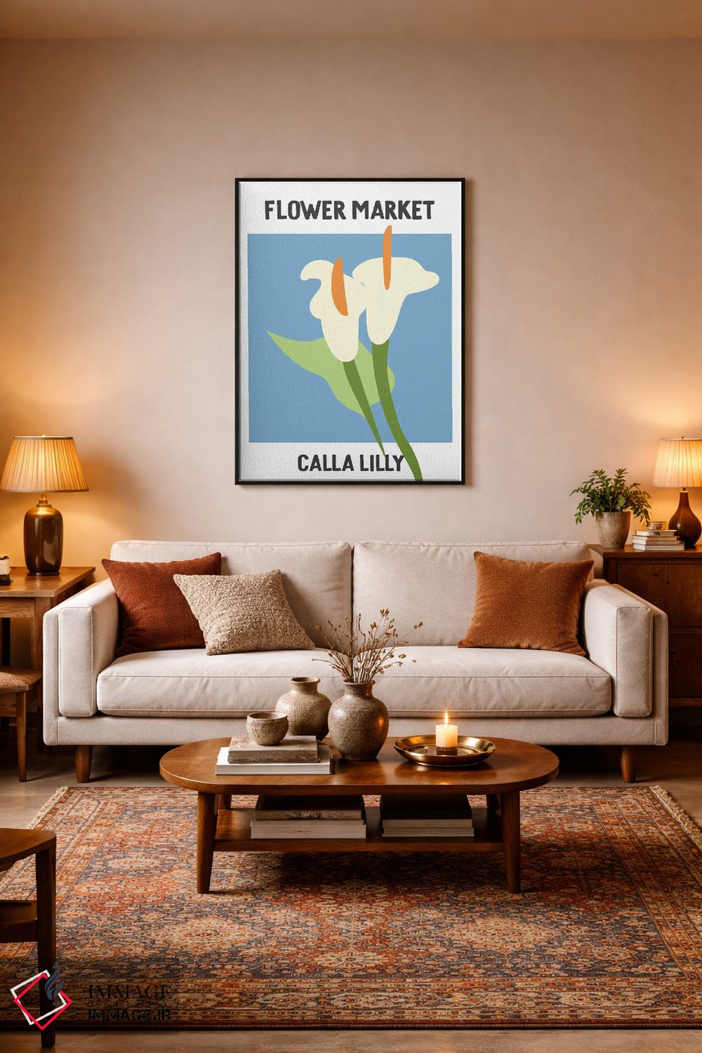 تابلو مینیمال پوستر بازار گل کالالیلی اثر مامبو آرت استودیو - D3B