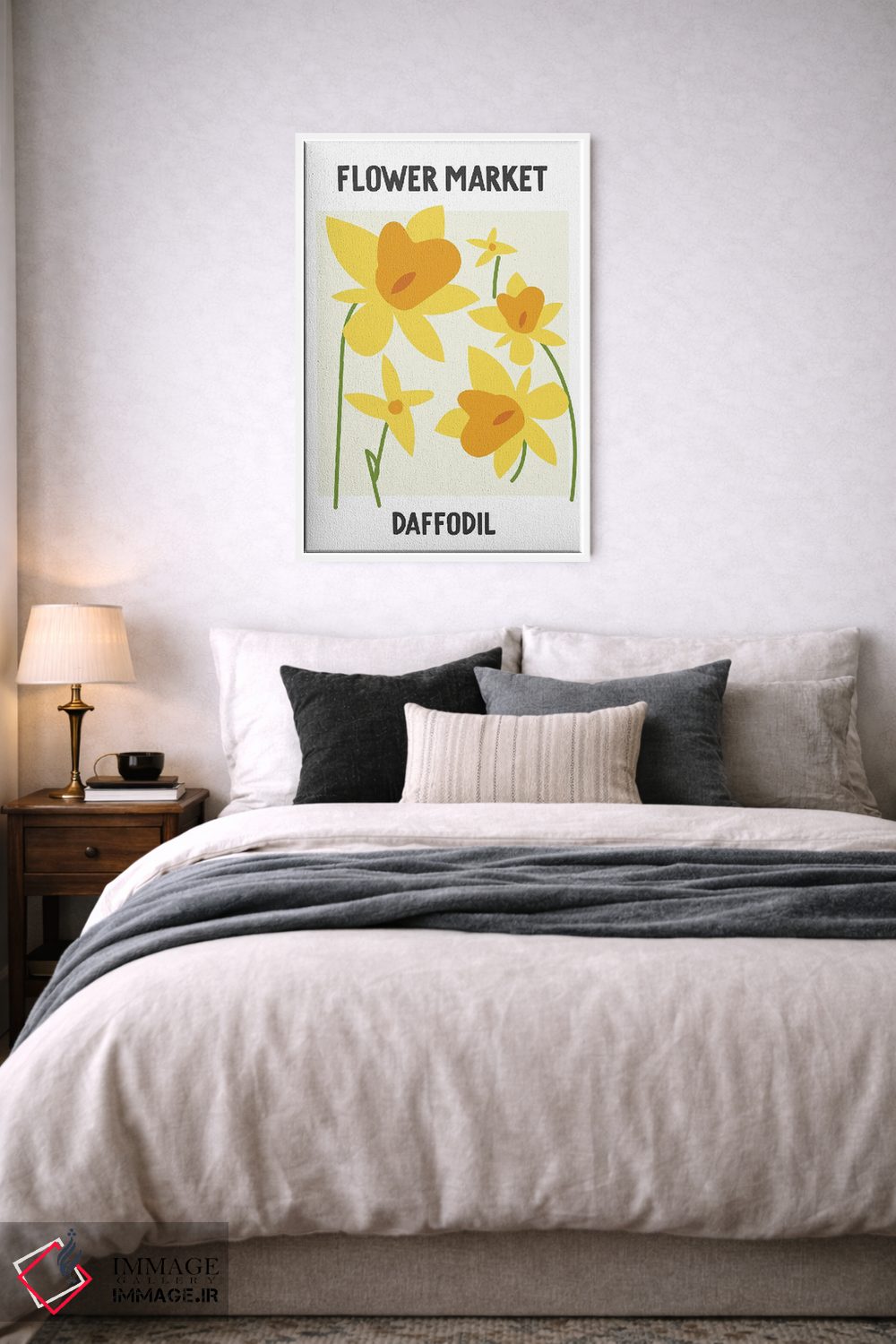 تابلو مینیمال پوستر بازار گل نرگس اثر مامبو آرت استودیو - D5W