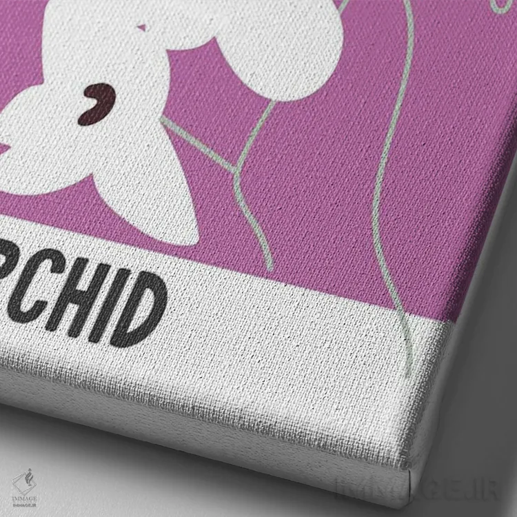 تابلو مینیمال پوستر بازار گل ارکیده اثر مامبو آرت استودیو - نمای نزدیک بافت بوم