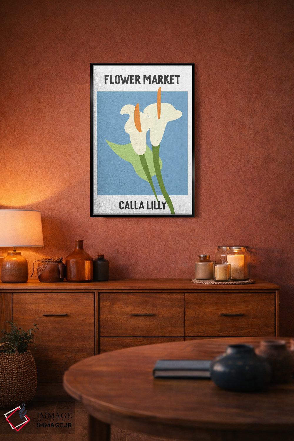 تابلو مینیمال پوستر بازار گل کالالیلی اثر مامبو آرت استودیو - D5B