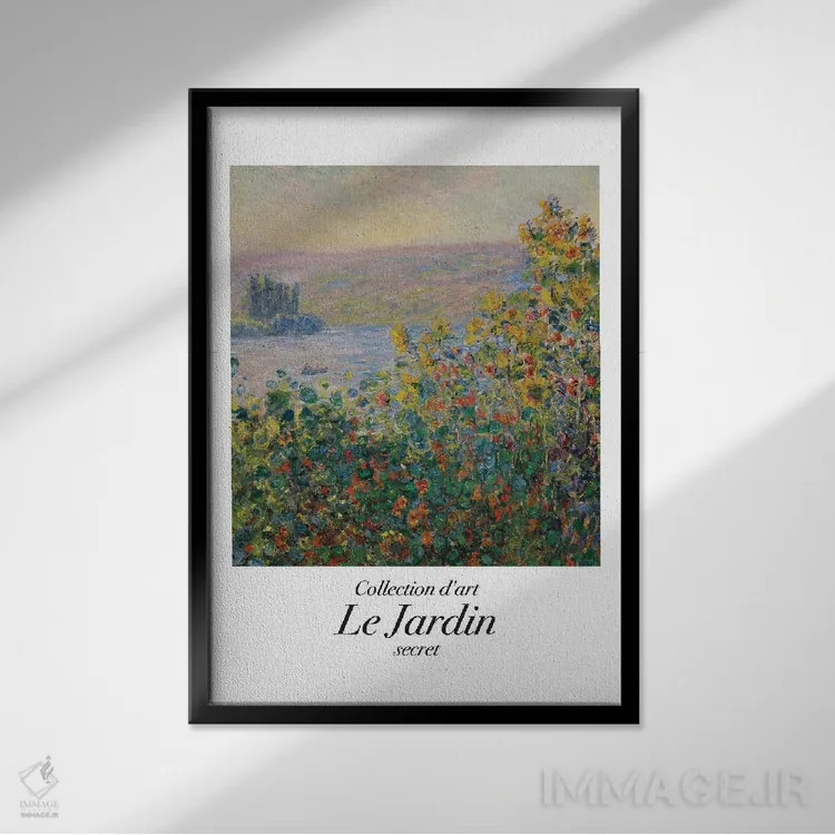 تابلو دکوراتیو باغ کلاسیک اثر مامبو آرت استودیو - نمای قابدار مشکی