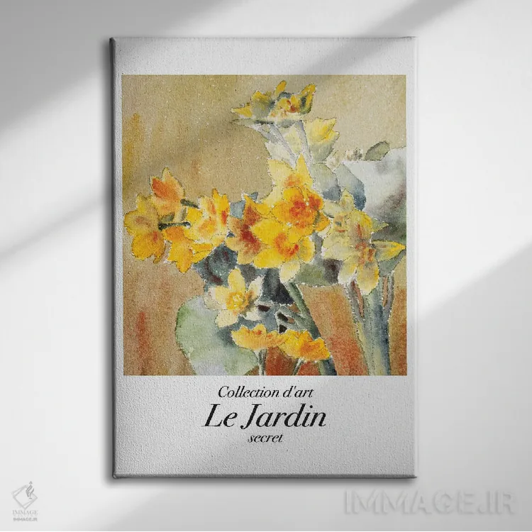 تابلو دکوراتیو هنر کلاسیک باغ؛ نرگس اثر مامبو آرت استودیو - نمای روبهرو روی دیوار