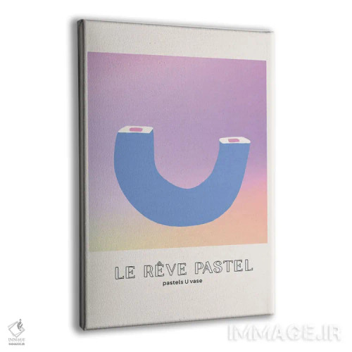 تابلو مینیمال گلدان رویای پاستلی شکل U اثر مامبو آرت استودیو - نمای پرسپکتیو محصول