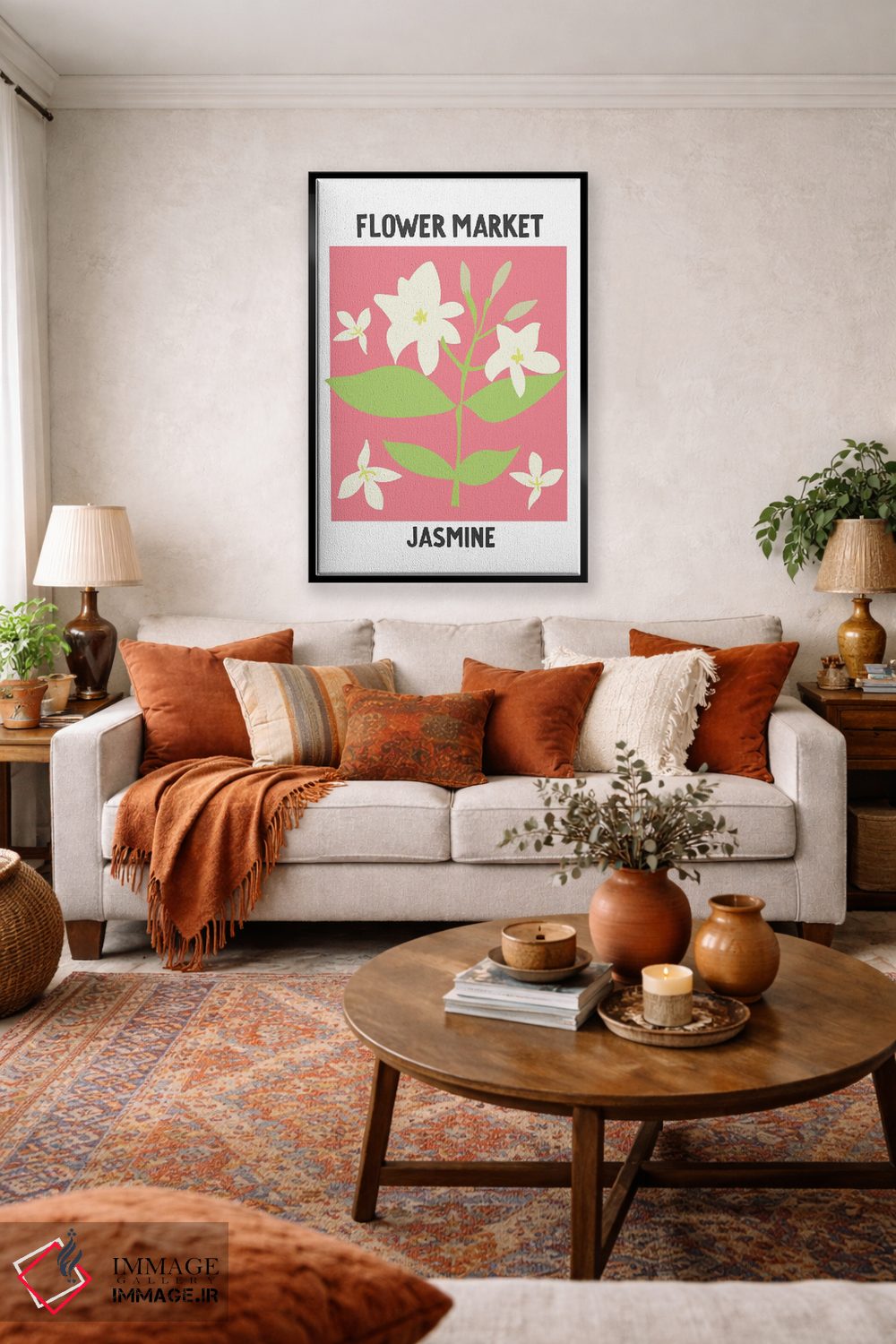 تابلو مینیمال پوستر بازار گل یاس اثر مامبو آرت استودیو - D2B