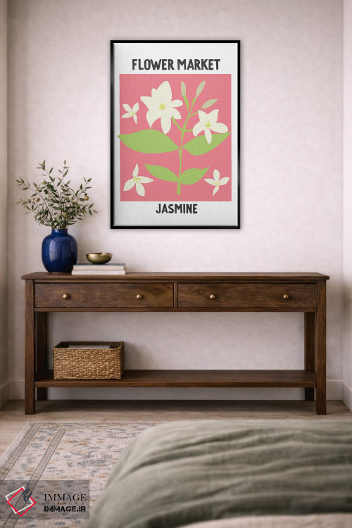 تابلو مینیمال پوستر بازار گل یاس اثر مامبو آرت استودیو - D4B