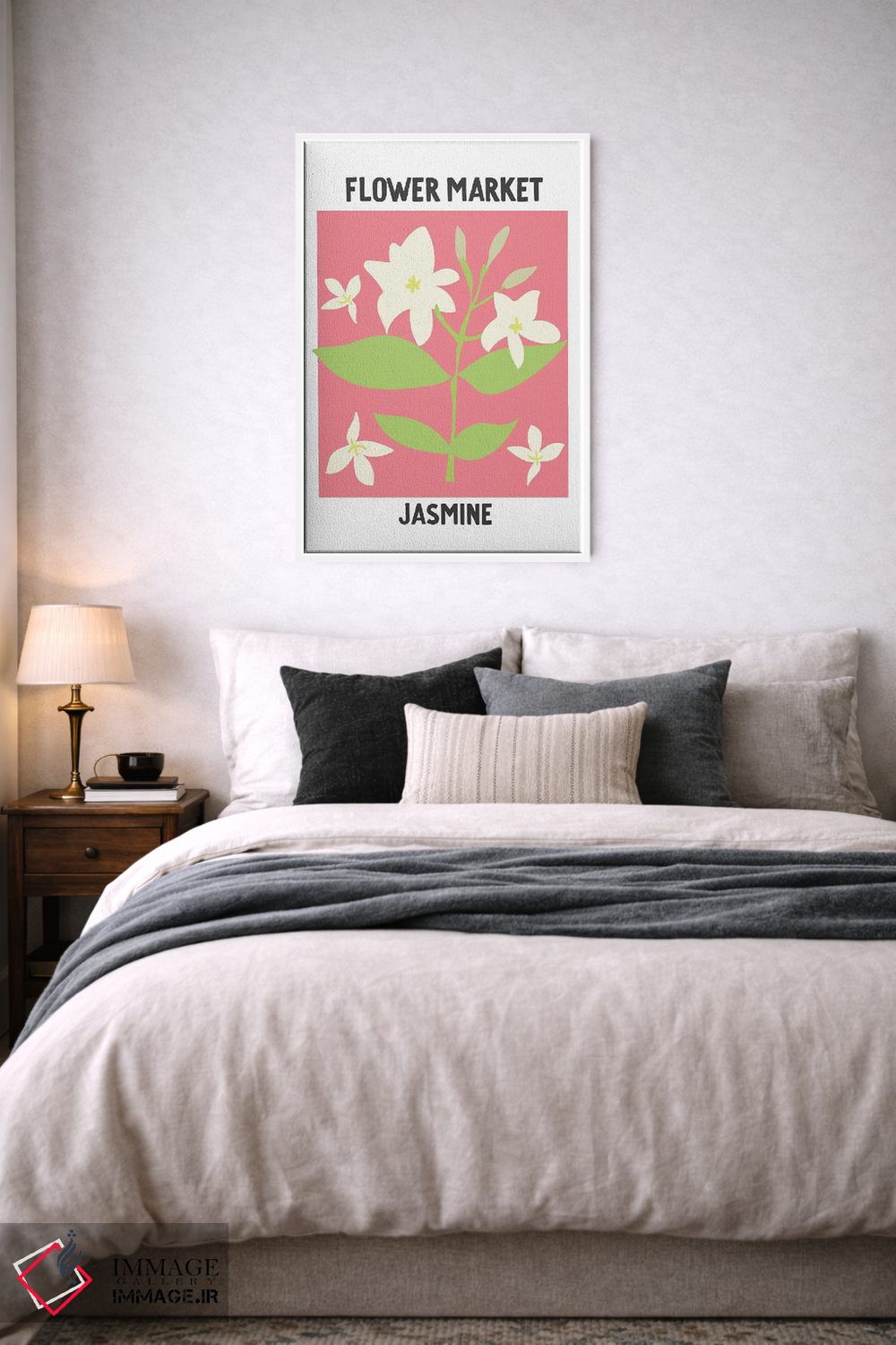 تابلو مینیمال پوستر بازار گل یاس اثر مامبو آرت استودیو - D5W