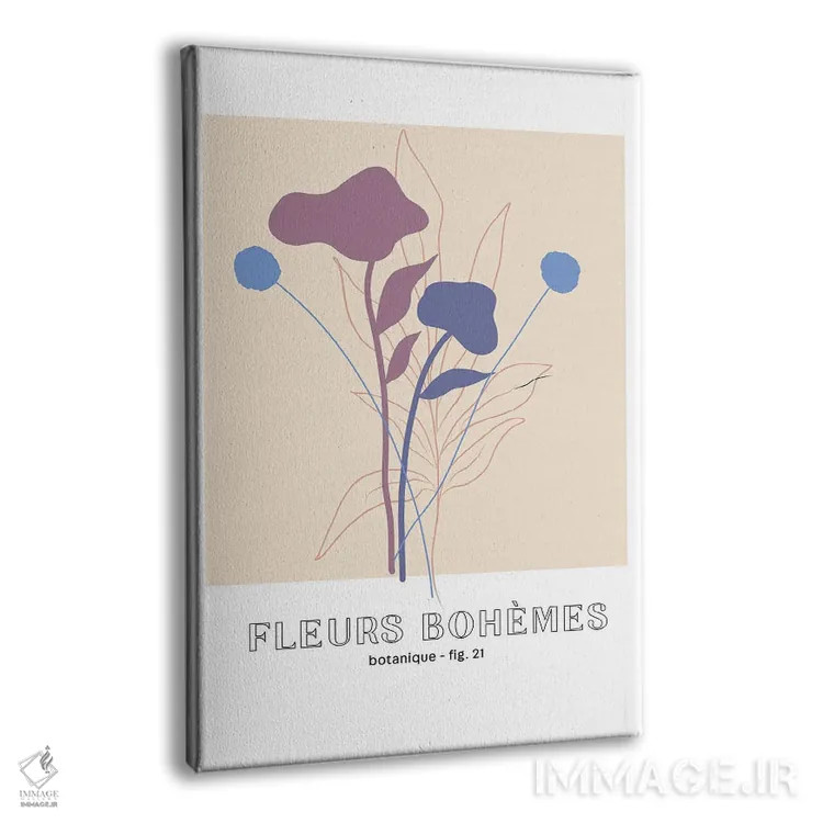 تابلو مینیمال گل های بوهمی اثر مامبو آرت استودیو - نمای پرسپکتیو محصول