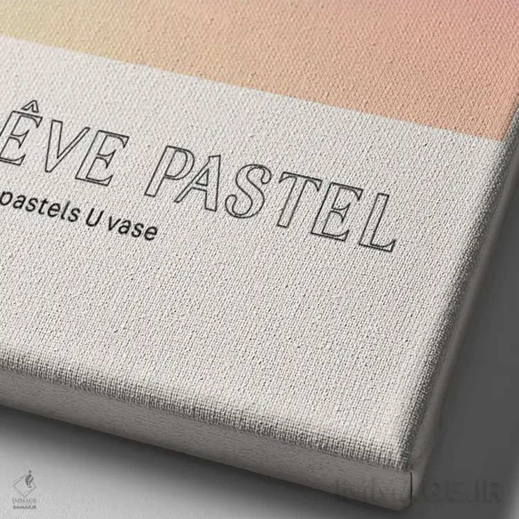 تابلو مینیمال گلدان رویای پاستلی شکل U اثر مامبو آرت استودیو - نمای نزدیک بافت بوم