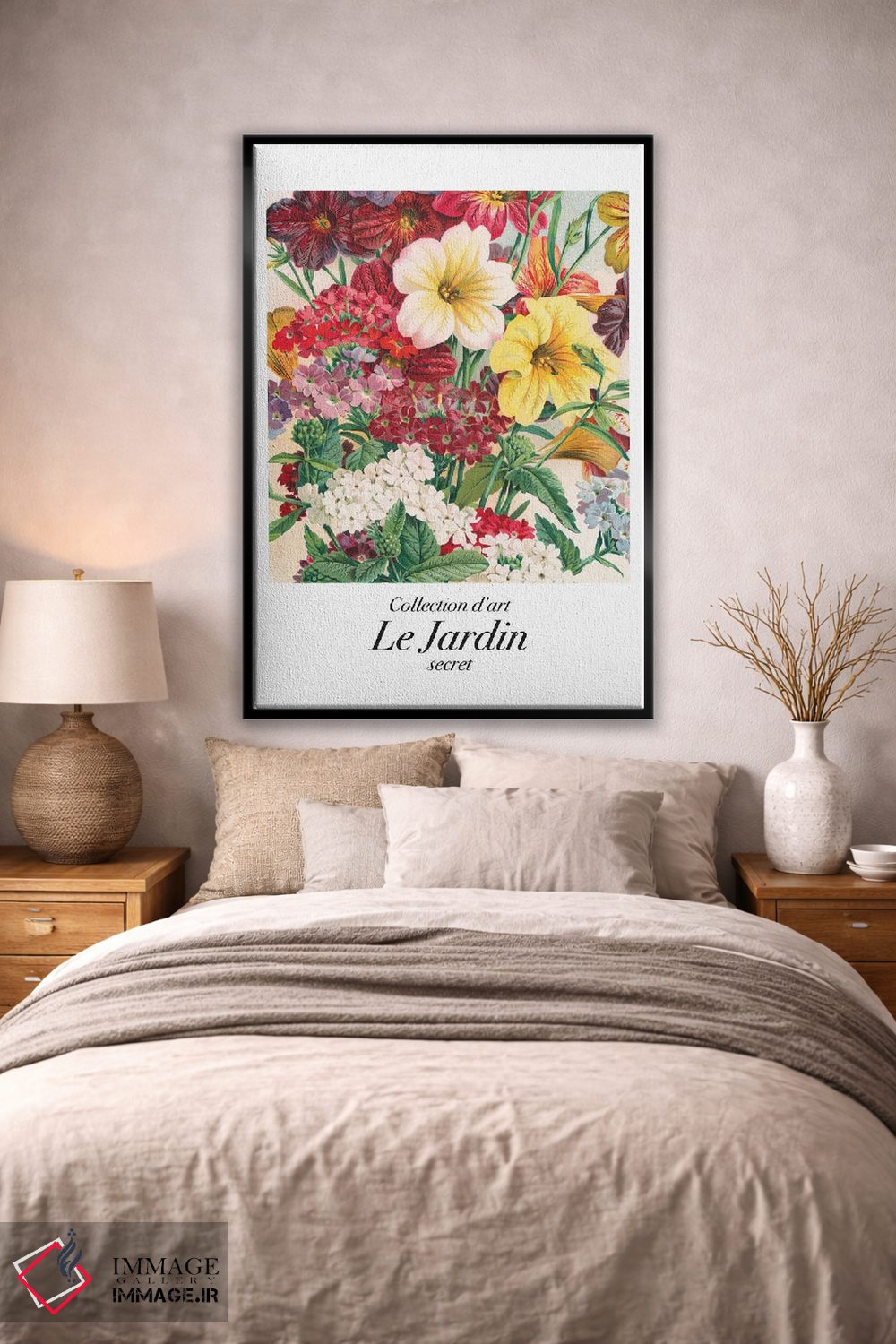 تابلو دکوراتیو هنر کلاسیک باغ؛ دسته گل اثر مامبو آرت استودیو - D1B