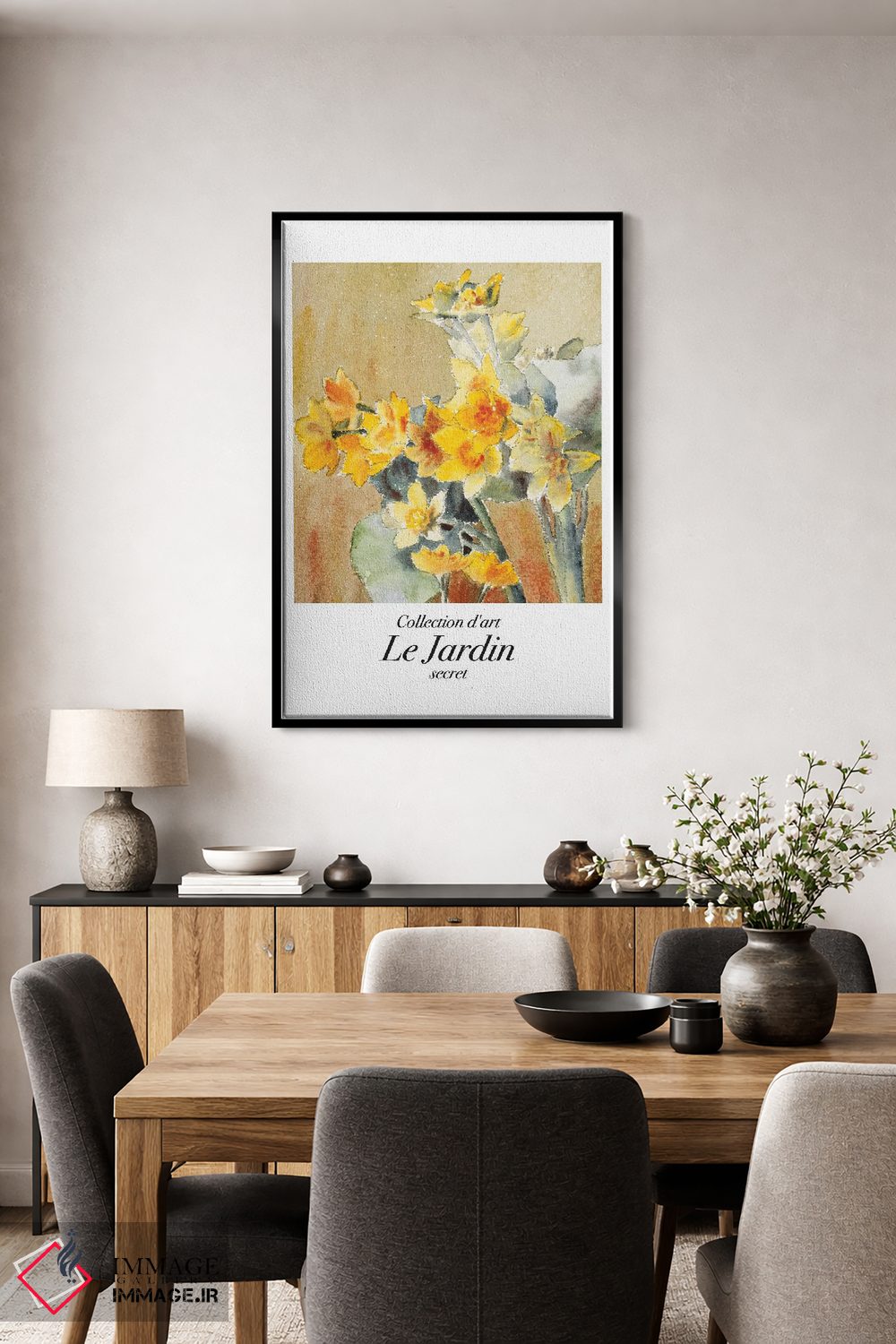 تابلو دکوراتیو هنر کلاسیک باغ؛ نرگس اثر مامبو آرت استودیو - D4B