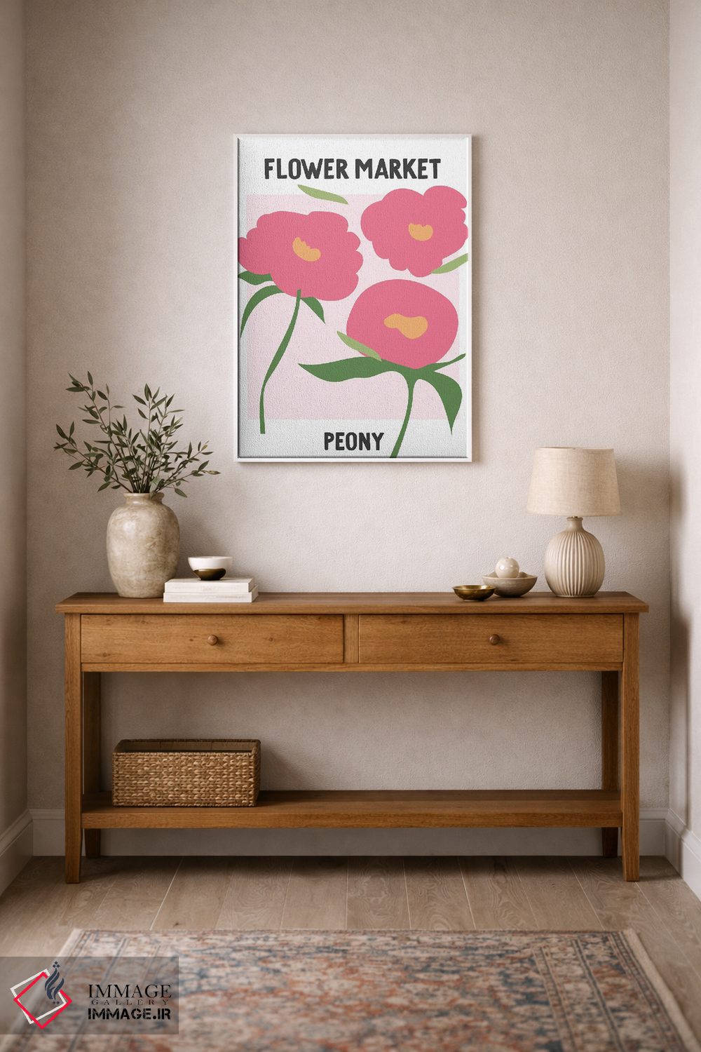 تابلو مینیمال پوستر بازار گل صدتومانی اثر مامبو آرت استودیو - D1W