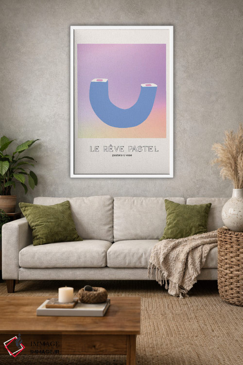 تابلو مینیمال گلدان رویای پاستلی شکل U اثر مامبو آرت استودیو - D1W
