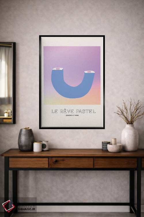 تابلو مینیمال گلدان رویای پاستلی شکل U اثر مامبو آرت استودیو - D2B