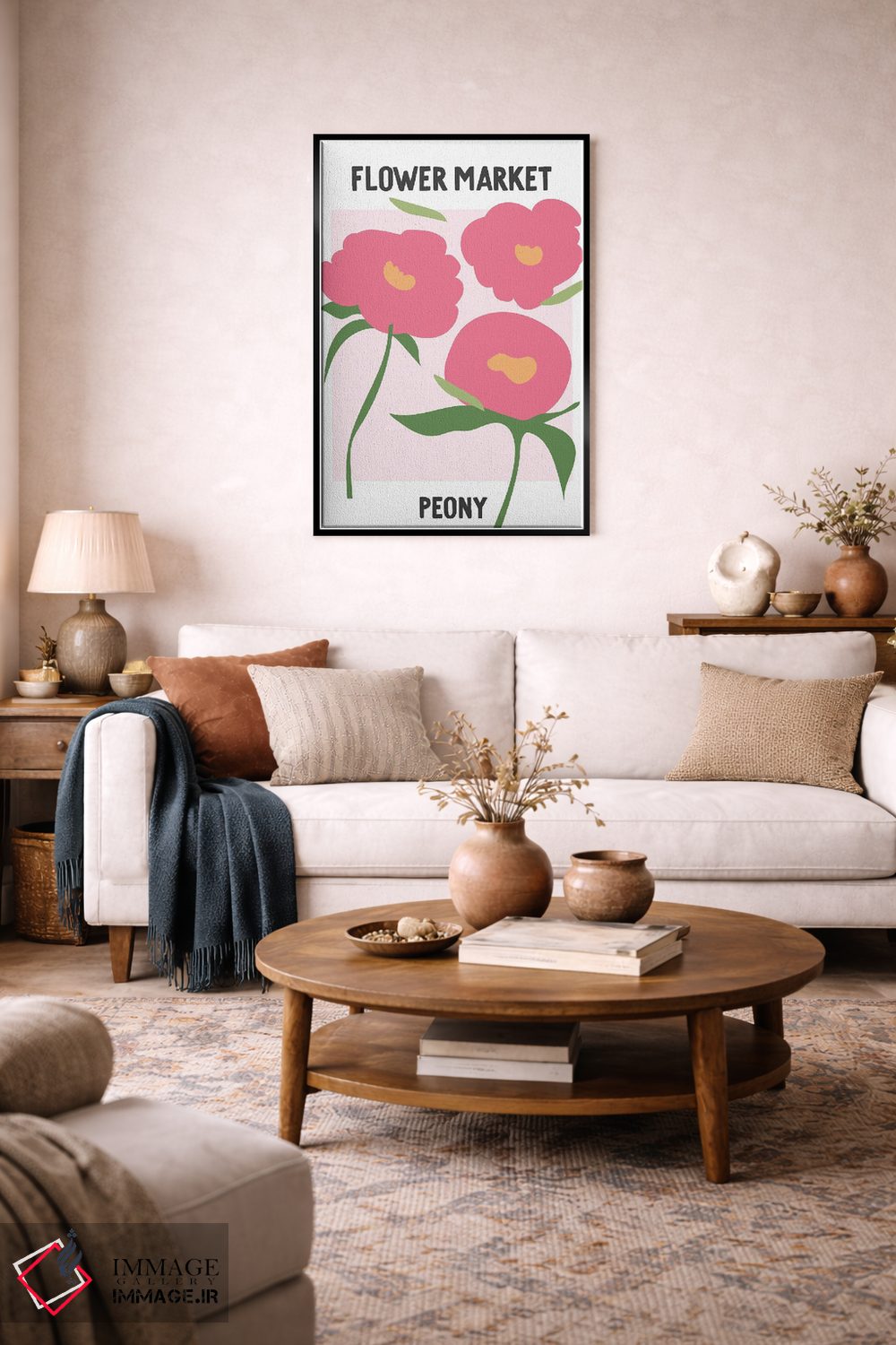 تابلو مینیمال پوستر بازار گل صدتومانی اثر مامبو آرت استودیو - D5B
