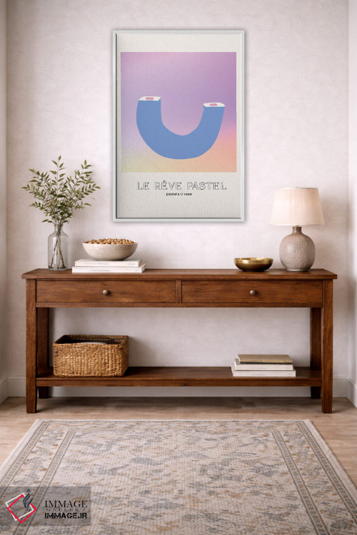 تابلو مینیمال گلدان رویای پاستلی شکل U اثر مامبو آرت استودیو - D4W