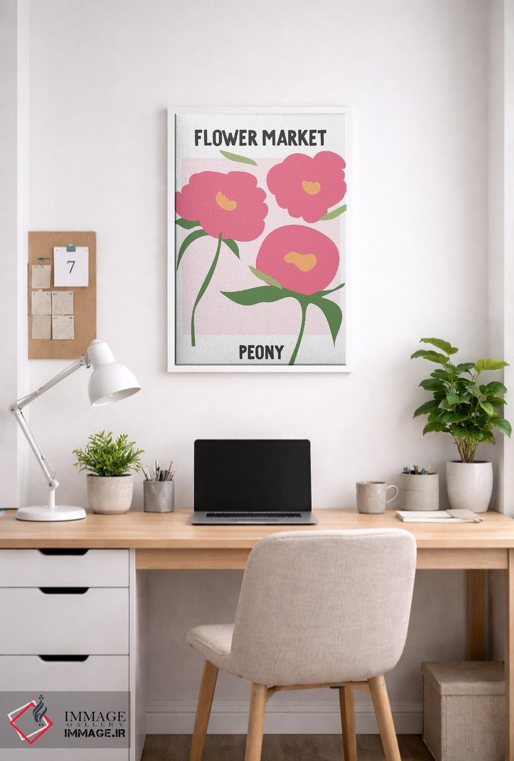 تابلو مینیمال پوستر بازار گل صدتومانی اثر مامبو آرت استودیو - D4W