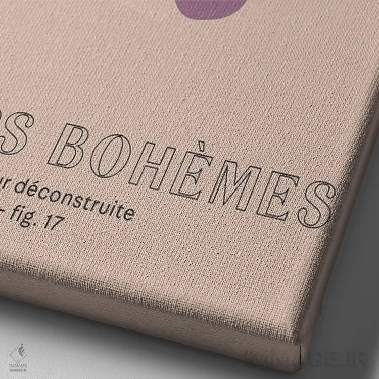 تابلو مینیمال گل های بوهمی؛ یاس بنفش اثر مامبو آرت استودیو - نمای نزدیک بافت بوم