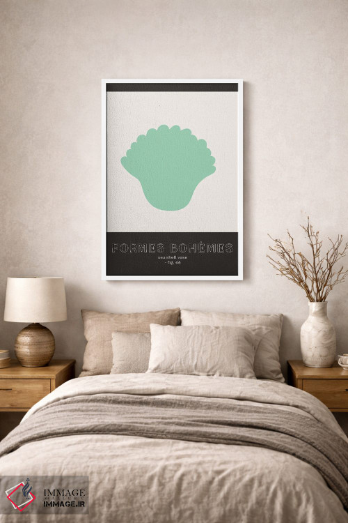 تابلو دکوراتیو اشکال بوهمی سبز اثر مامبو آرت استودیو - D1W