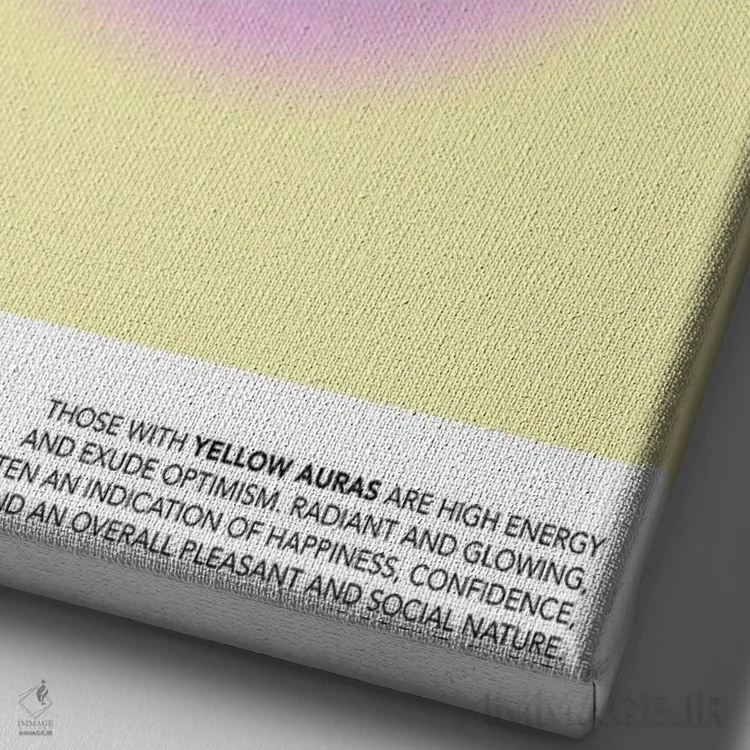 تابلو مدرن پوستر هاله زرد اثر مامبو آرت استودیو - نمای نزدیک بافت بوم