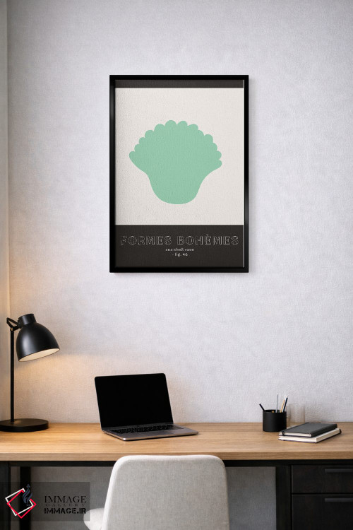 تابلو دکوراتیو اشکال بوهمی سبز اثر مامبو آرت استودیو - D2B
