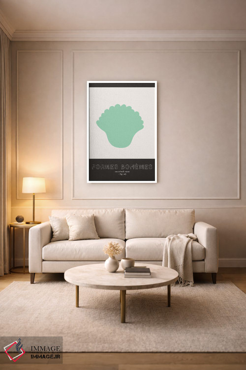 تابلو دکوراتیو اشکال بوهمی سبز اثر مامبو آرت استودیو - D3W