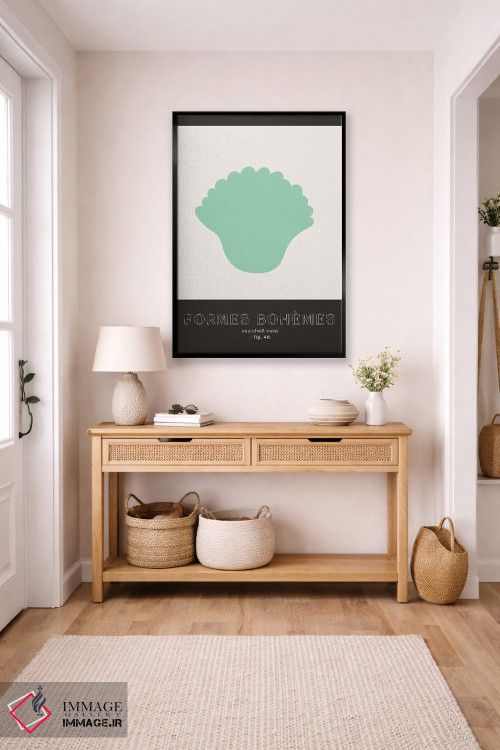 تابلو دکوراتیو اشکال بوهمی سبز اثر مامبو آرت استودیو - D4B