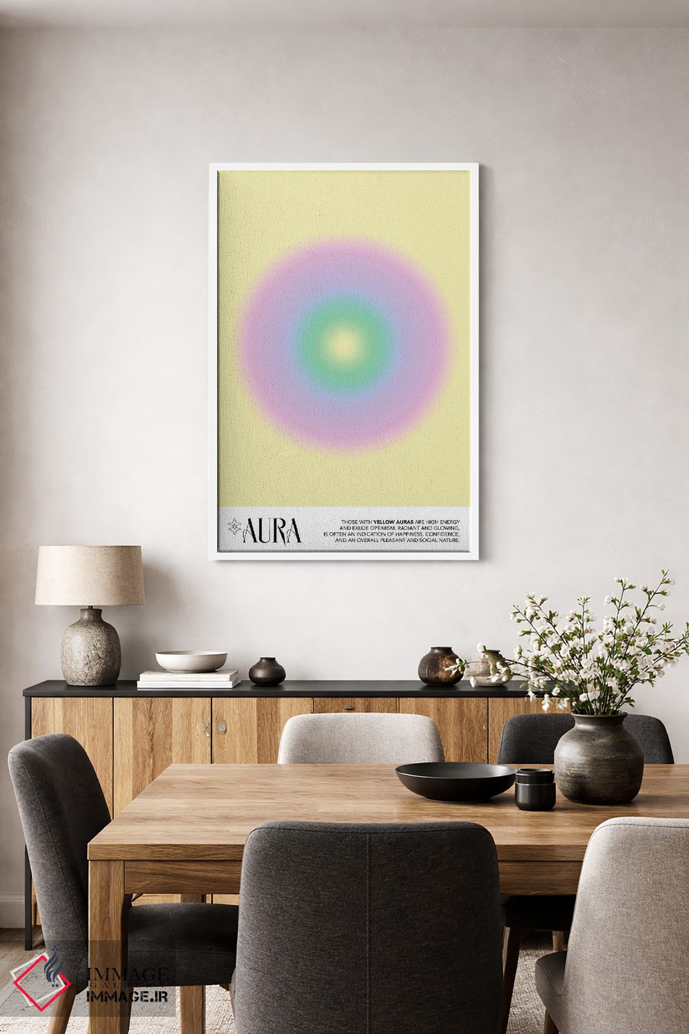 تابلو مدرن پوستر هاله زرد اثر مامبو آرت استودیو - D3W
