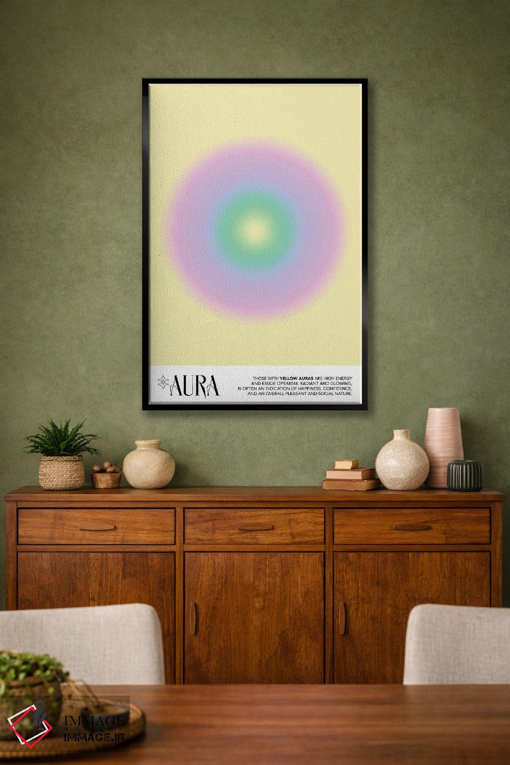 تابلو مدرن پوستر هاله زرد اثر مامبو آرت استودیو - D1B