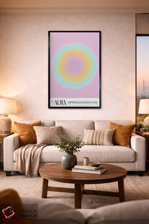 تابلو مدرن پوستر هاله صورتی اثر مامبو آرت استودیو - D2B