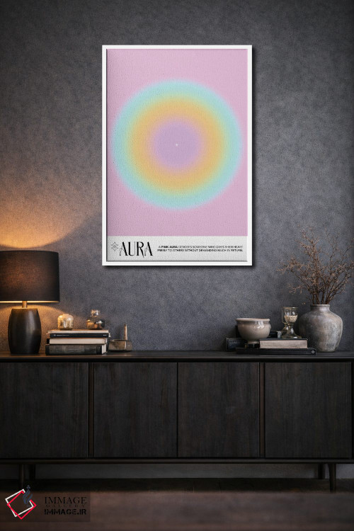 تابلو مدرن پوستر هاله صورتی اثر مامبو آرت استودیو - D1W