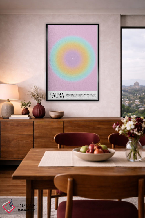 تابلو مدرن پوستر هاله صورتی اثر مامبو آرت استودیو - D5B