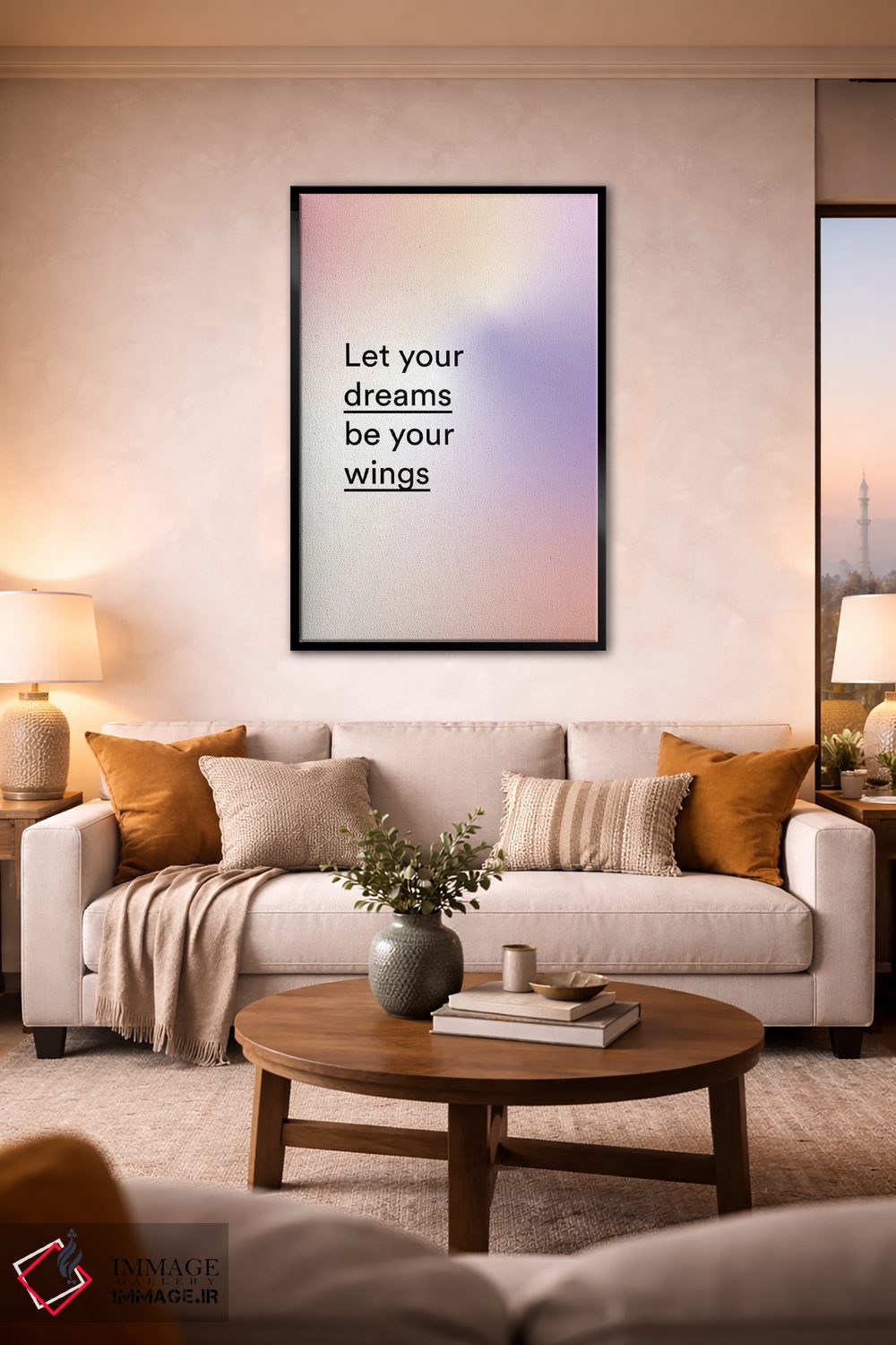 تابلو مدرن بگذار رویاهایت بال هایت باشند اثر مامبو آرت استودیو - D2B