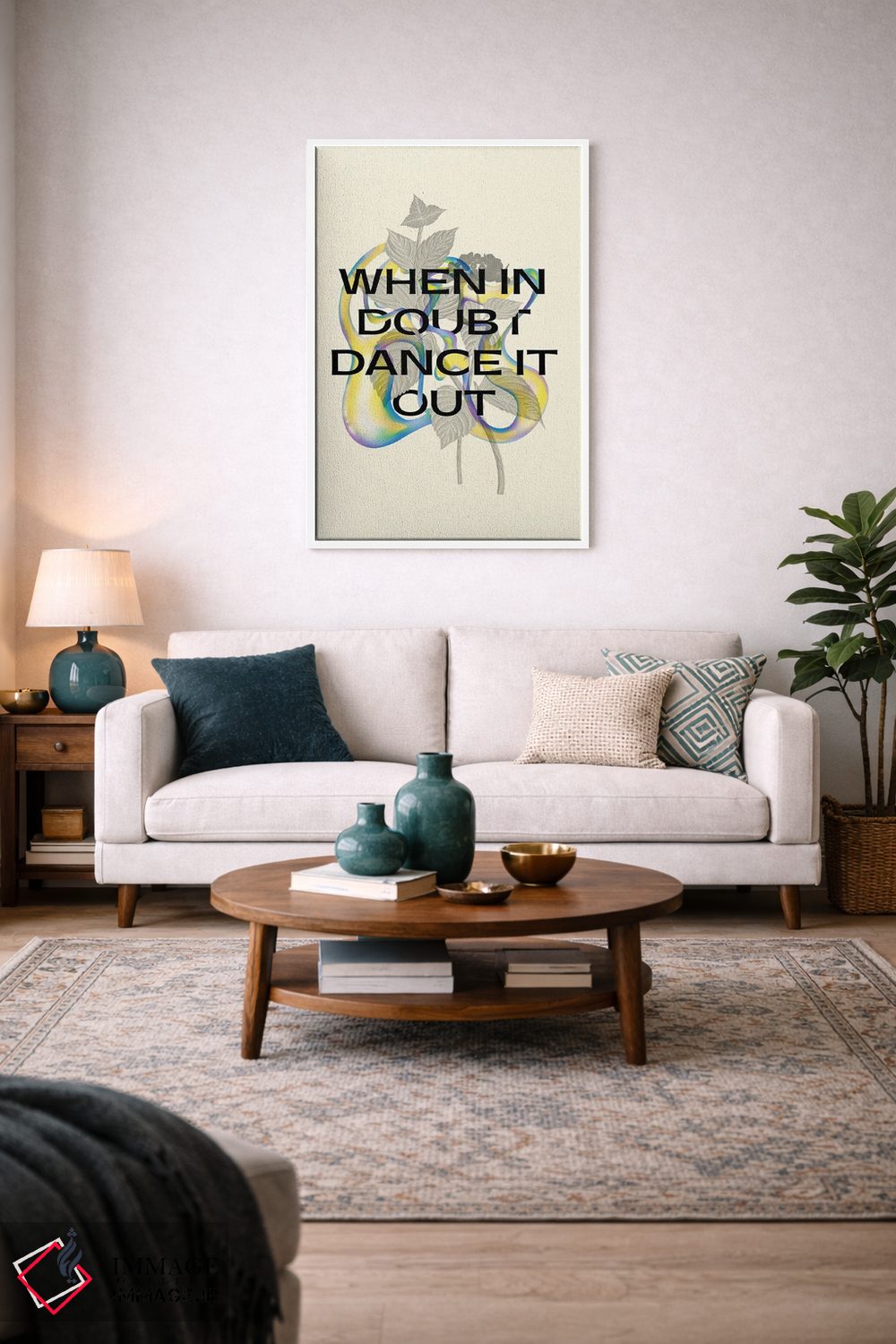 تابلو مدرن وقتی تردیدی داری، با رقص از آن عبور کن اثر مامبو آرت استودیو - D2W