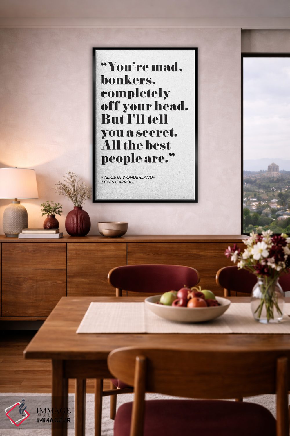 تابلو دکوراتیو نقل قول آلیس در سرزمین عجایب اثر مامبو آرت استودیو - D3B