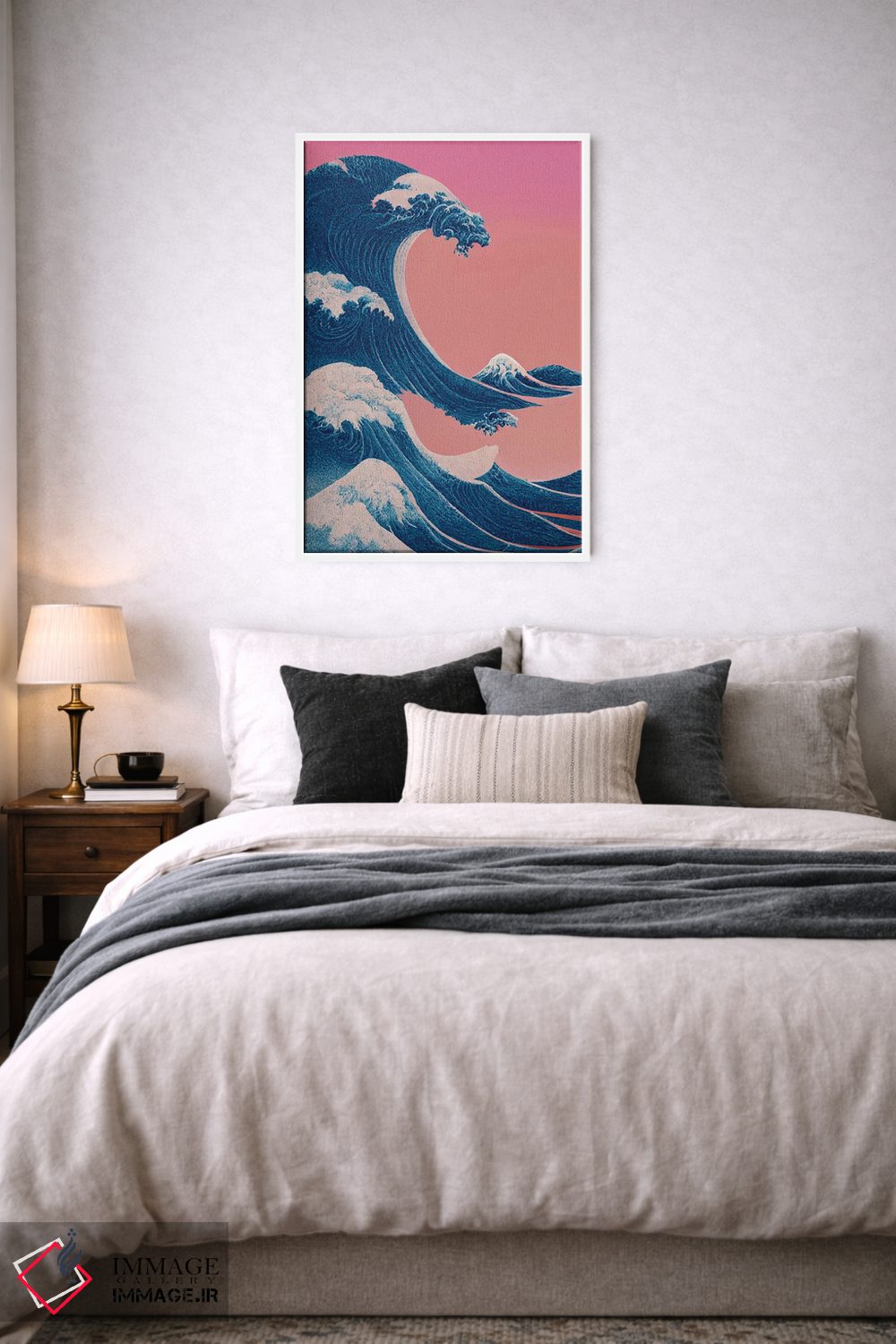 تابلو مدرن موج بزرگ کاناگاوا – پینک ویپر ویو اثر مامبو آرت استودیو - D4W