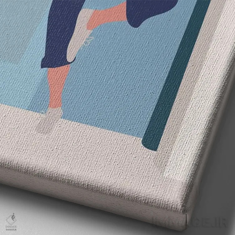 تابلو مینیمال فیلم "ماما میا" گروه آبا اثر مامبو آرت استودیو - نمای نزدیک بافت بوم