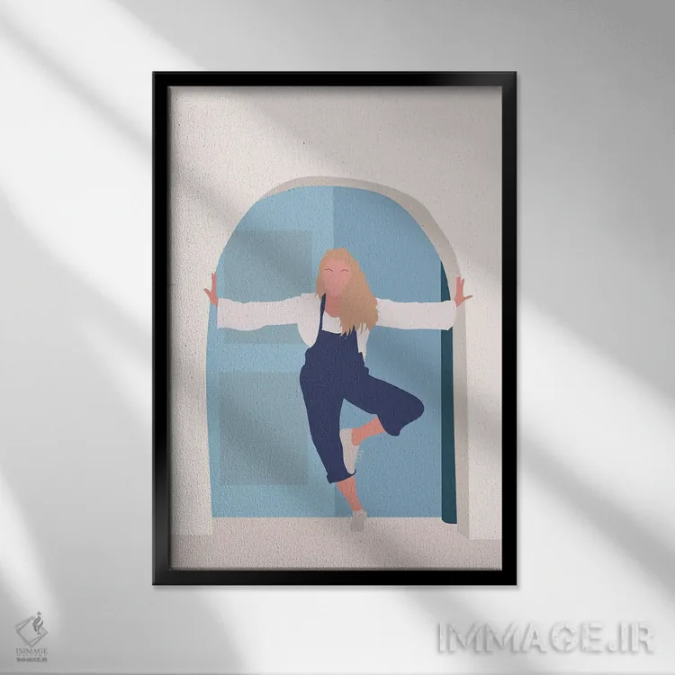 تابلو مینیمال فیلم "ماما میا" گروه آبا اثر مامبو آرت استودیو - نمای قابدار مشکی