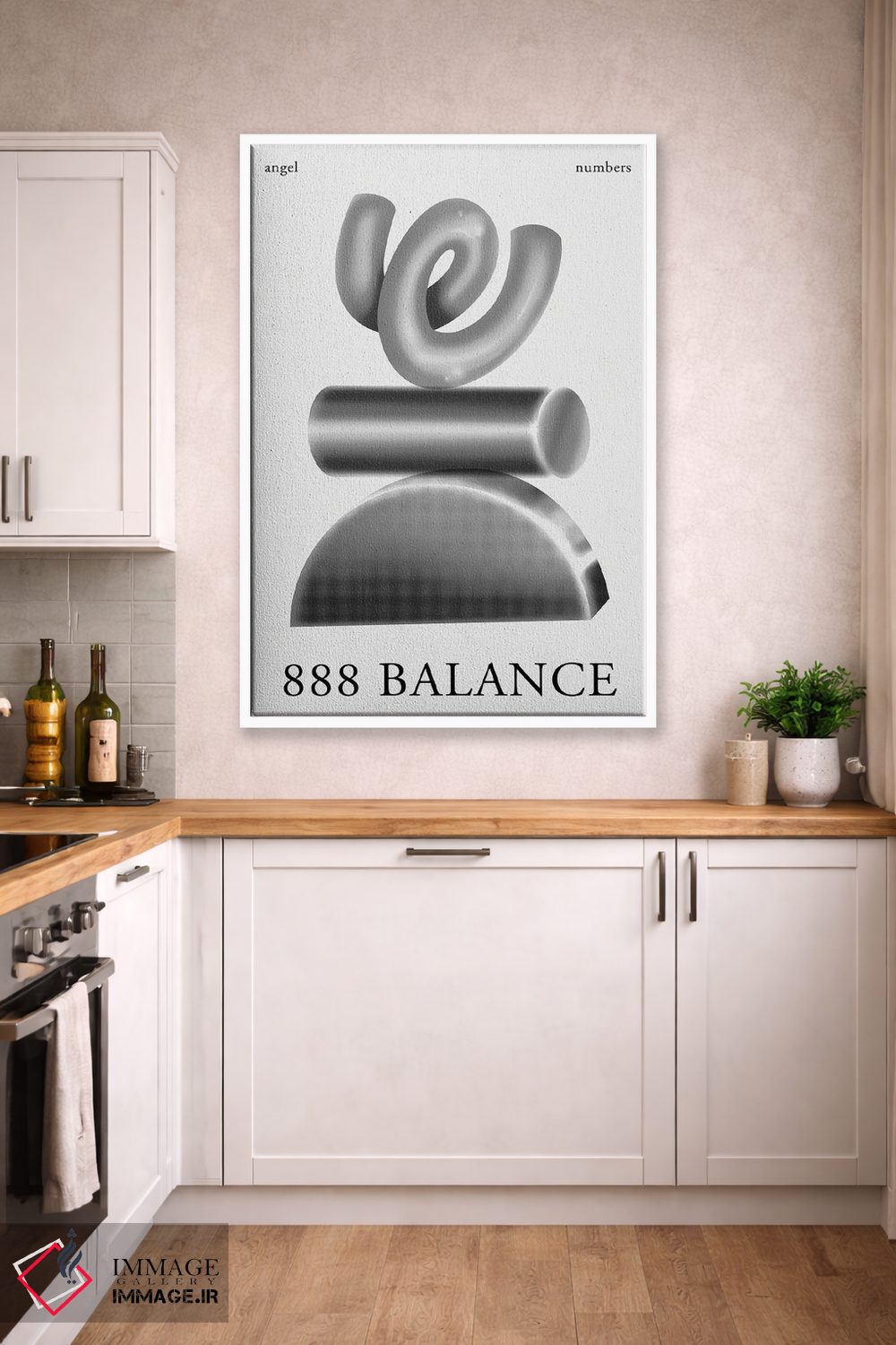 تابلو انتزاعی اعداد فرشته؛ تعادل ۸۸۸ اثر مامبو آرت استودیو - D3W