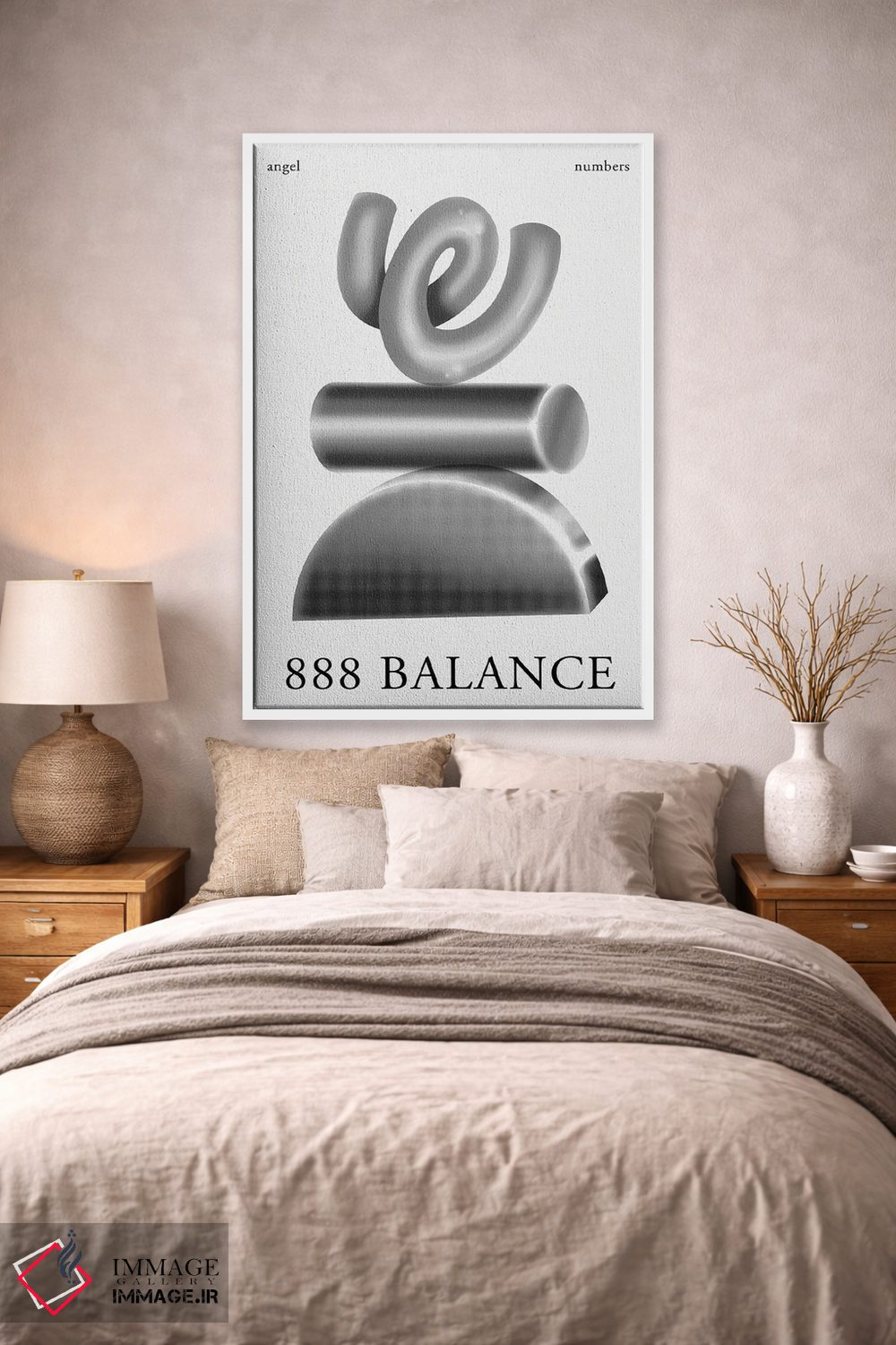 تابلو انتزاعی اعداد فرشته؛ تعادل ۸۸۸ اثر مامبو آرت استودیو - D1W