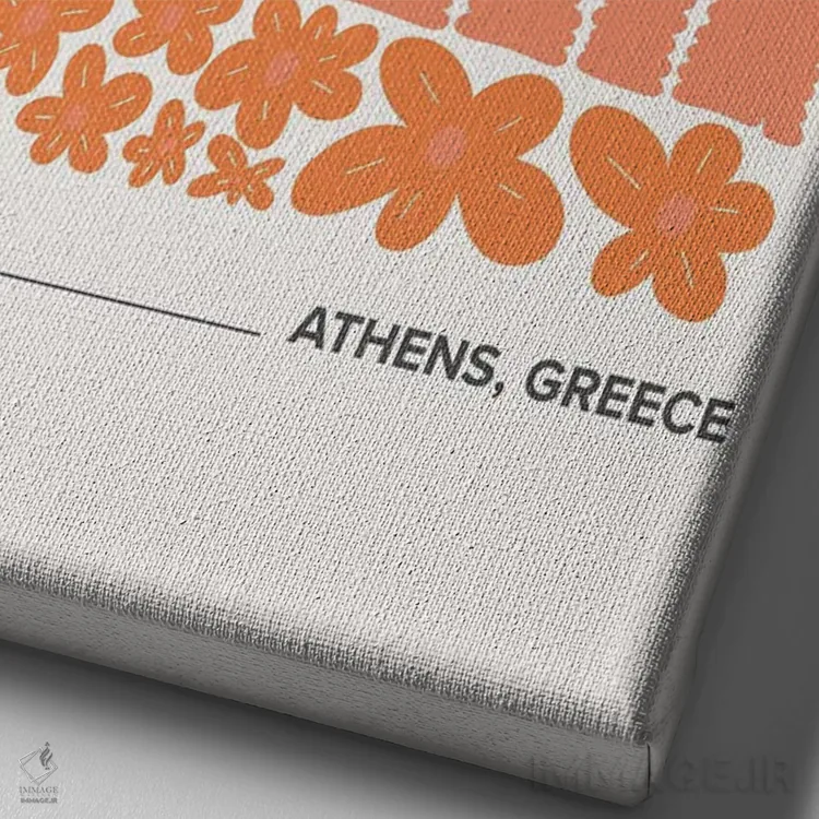 تابلو دکوراتیو آکروپولیس اثر مامبو آرت استودیو - نمای نزدیک بافت بوم