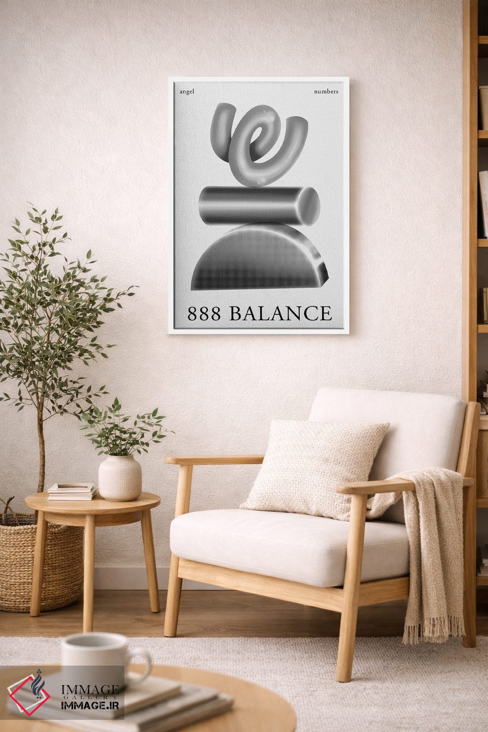 تابلو انتزاعی اعداد فرشته؛ تعادل ۸۸۸ اثر مامبو آرت استودیو - D5W