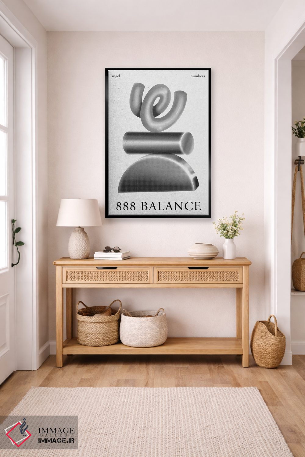 تابلو انتزاعی اعداد فرشته؛ تعادل ۸۸۸ اثر مامبو آرت استودیو - D6B