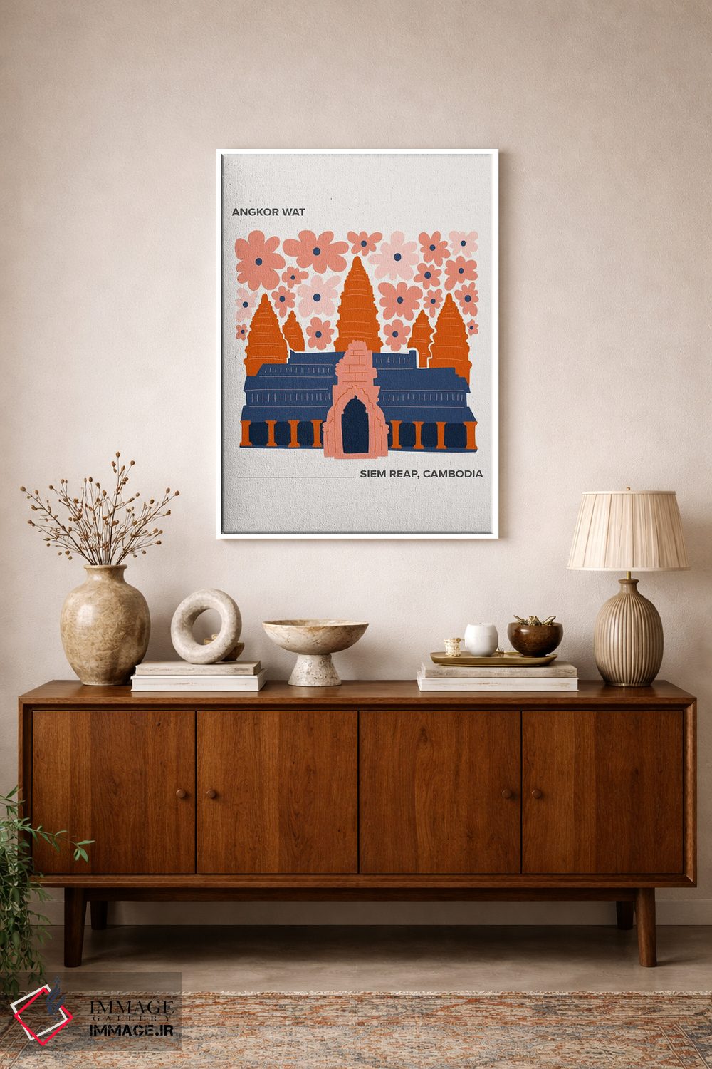 تابلو دکوراتیو آنگکور وات اثر مامبو آرت استودیو - D1W