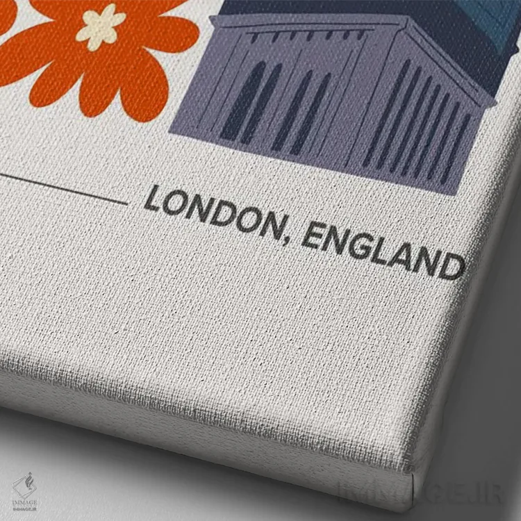 تابلو دکوراتیو بیگ بن اثر مامبو آرت استودیو - نمای نزدیک بافت بوم