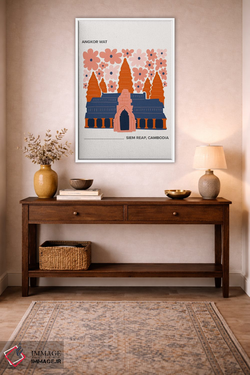 تابلو دکوراتیو آنگکور وات اثر مامبو آرت استودیو - D3W